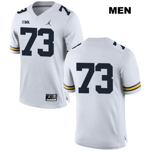 Men's NCAA Michigan Wolverines Jalen Mayfield #73 No Name White Jordan Brand Authentic Stitched Football College Jersey ZU25H06RV